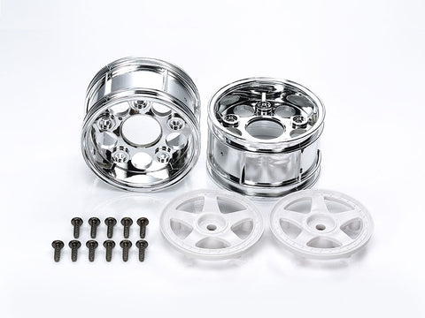 Tamiya 5-SPOKE 4-PIECE WIDE WHEELS (4) 1/10 Rims 50673