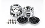 TAMIYA 4-PIECE MESH 1/10 Rims   (4) BLACK STANDARD / WIDE