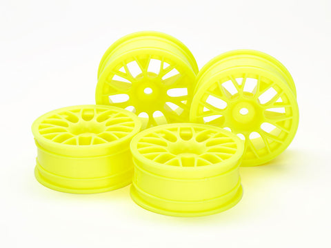 TAMIYA MEDIUM-NARROW MESH 1/10 Rims (24mm WIDTH, OFFSET +2) (FLUORESCENT YELLOW) 4PCS.