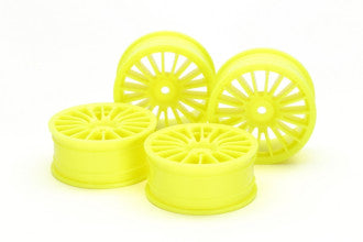 TAMIYA 24mm Medium-Narrow 18-Spoke Yellow Wheels Offset 0 (4)