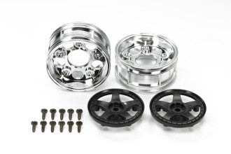 Tamiya TWO-PIECE 5-SPOKE BLACK 1/10 Rims (4) 54854