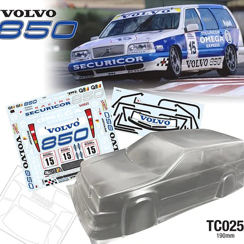 Team C volvo 850 estate 1/10 clear body 190mm