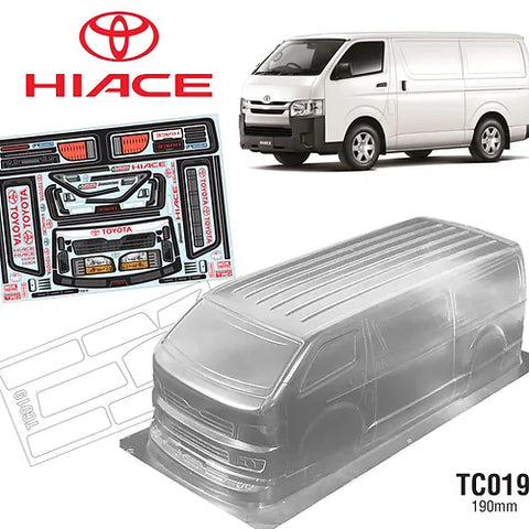 Team C Toyota Hiace 1/10 clear body 190mm