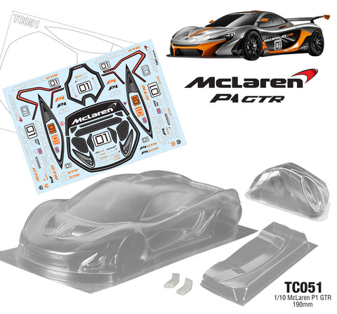 Team C mclaren p1 GTR 1/10 clear body 190mm