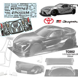 Team c Toyota Supra Mk5 Pandem 1/10 Clear body 200mm