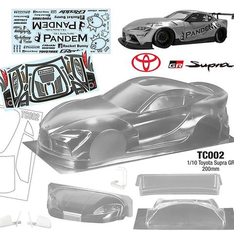 Team c Toyota Supra Mk5 Pandem 1/10 Clear body 200mm