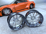 Team Tetsujin TT-7681 Super RIM Chrom Black 1/10 rims Drift 4pc