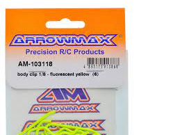 ARROWMAX AM-103118 1:8TH BODY CLIP FLUORESCENT YELLOW (6)