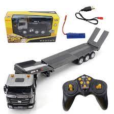 HUINA 1318 1:24 9CH Remote Control Flatbed Truck with Sound and Lights, Engineering Construction Vehicles Toy