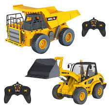 Huina 1515 2.4G 1/24 2in1 Rc Dump Truck Bulldozer Forklift 9CH CONSTRUCTION TOYS