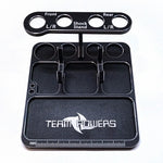 TEAM POWERS Aluminum Part Tray with Mobile Phone/Damper/Screw Driver holder (black) #TPR-PT-B3