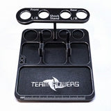 TEAM POWERS Aluminum Part Tray with Mobile Phone/Damper/Screw Driver holder (black) #TPR-PT-B3