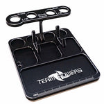 TEAM POWERS Aluminum Part Tray with Mobile Phone/Damper/Screw Driver holder (black) #TPR-PT-B3