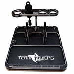 TEAM POWERS Aluminum Part Tray with Mobile Phone/Damper/Screw Driver holder (black) #TPR-PT-B3