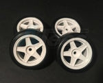 Team Powers 1/10 wheels for  Mini (4)  (Pre-bonded 4pcs) White