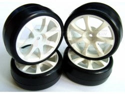 Team Powers 1/10 Wheels Touring Car Rubber Tires - 7 spoke (Pre-Glue 3414SU-V2 4Pcs)